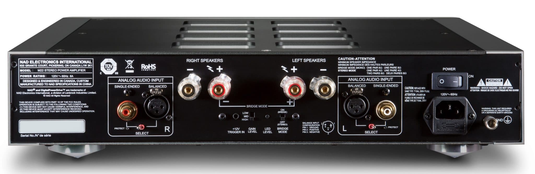 NAD Masters M22 V2: 20% Increase in Power Plus Bridging Mode