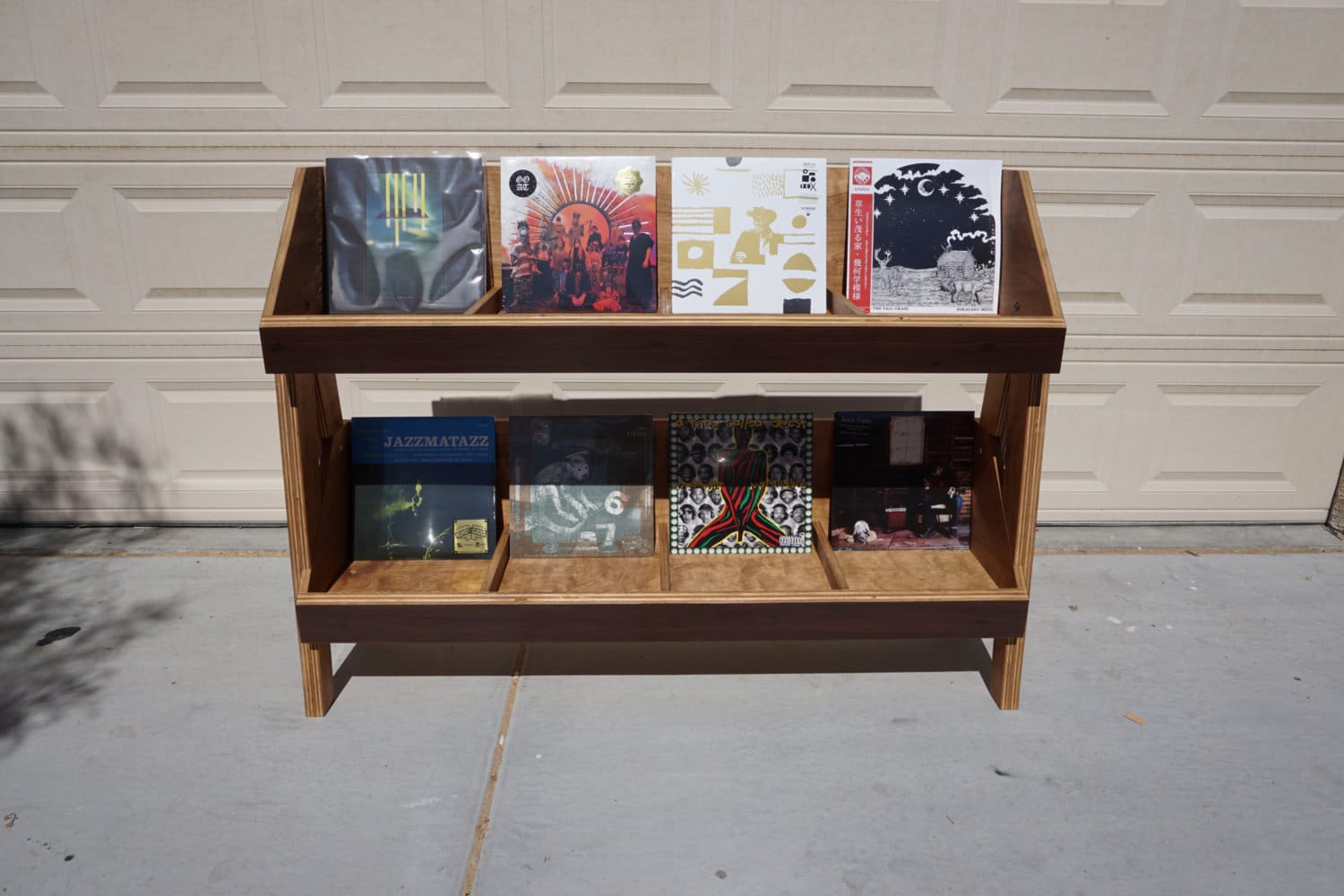 Flip record deals display shelves