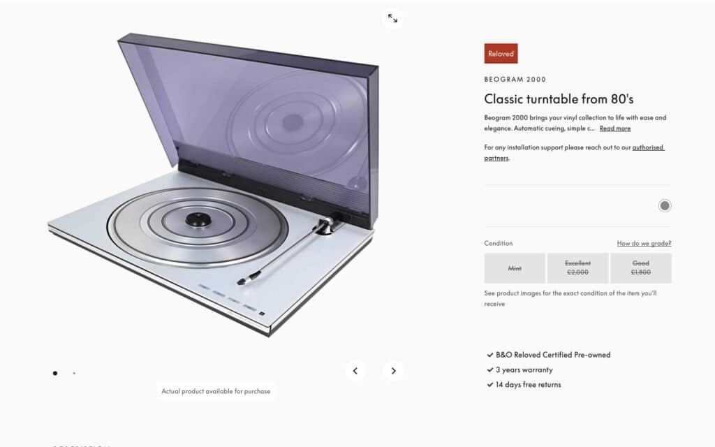 BANG & OLUFSEN LAUNCHES ‘RELOVED’