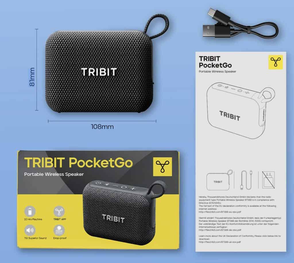 TRIBIT POCKETGO BLUETOOTH SPEAKER